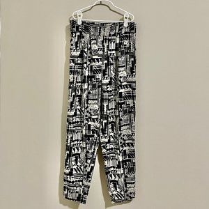 Black and white patterned pants